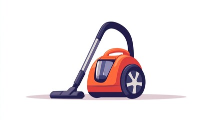 Fototapeta premium Orange vacuum cleaner illustration