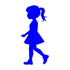 blue girl silhouette icon