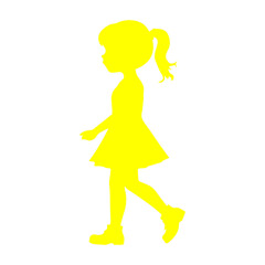 yellow girl silhouette icon
