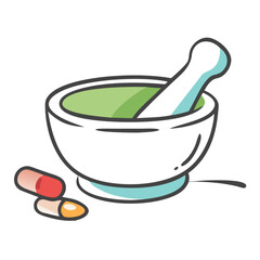 medicine mortar and pestle icon, medicine mortar and pestle vector illustration-simple illustration of medicine mortar and pestle, perfect for medicine mortar and pestle logos and icons