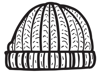 Knit hat line art illustration