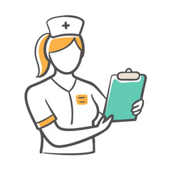 nurse with chart icon, nurse with chart vector illustration-simple illustration of nurse with chart, perfect for nurse with chart logos and icons
