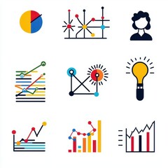 Colorful Data Visualization Elements and Charts