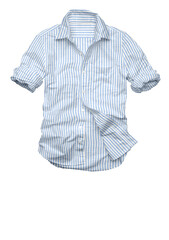 Isolated casual plaid cotton shirt, a stylish garment with sleeves, on a white background