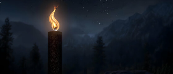 Fototapeta premium Nighttime Mountain Torch