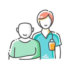 patient care assistant icon, patient care assistant vector illustration-simple illustration of patient care assistant, perfect for patient care assistant logos and icons