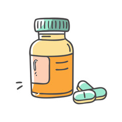 pill bottle icon, pill bottle vector illustration-simple illustration of pill bottle, perfect for pill bottle logos and icons