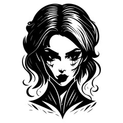 Mysterious Woman with Striking Gothic Appearance