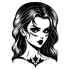 Inktober Illustration: Dark Beauty with Gothic Flair