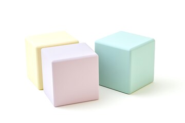 Fototapeta premium Pastel-Colored Cubes on White Background