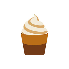 Dalgona Coffee with Whipped Peaks on Transparent Background  