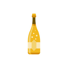 Gold Leaf Champagne on Transparent Background  
