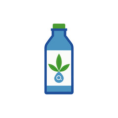 Hemp Milk with Omega Symbol on Transparent Background  