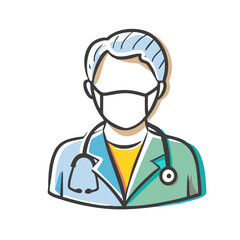 resident doctor icon, resident doctor vector illustration-simple illustration of resident doctor, perfect for resident doctor logos and icons