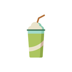 Pea Protein Milkshake on Transparent Background  