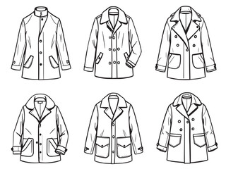 Overcoat line art illustration