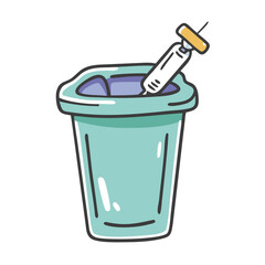 syringe disposal bin icon, syringe disposal bin vector illustration-simple illustration of syringe disposal bin, perfect for syringe disposal bin logos and icons