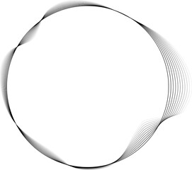 Circle blend line halftone liquid shape for frame, logo, symbol, icon