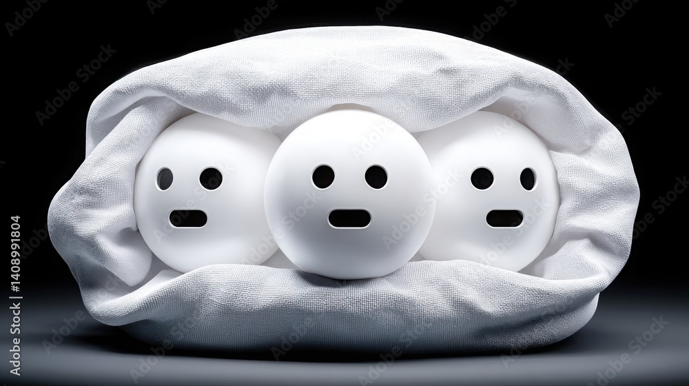 Poster two white eggs with hand-drawn faces displaying unique personalities in a fun and creative artistic 