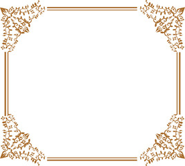 frame with gold ornament frame with ornament frame with golden leaves Golden Rectangle, Corner, Certificate, Border, Pattern, Line, Photo, Wedding, Invitation, Background, Thai, Islamic,