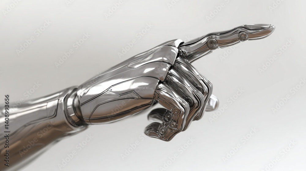 Poster sleek silver robot showcasing advanced robotic technology and innovative design focused on enhancing