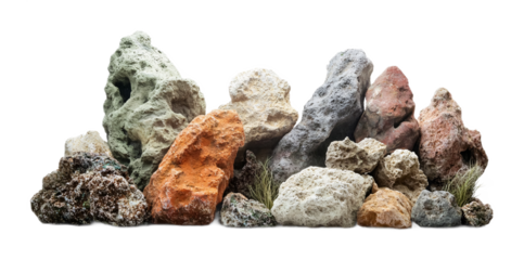 Aquarium Rocks for Fish Tank Decoration - Isolated on White Background