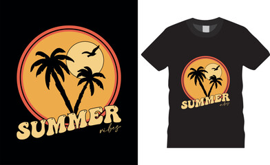 Summer vibes summer Typography vector t shirt design.