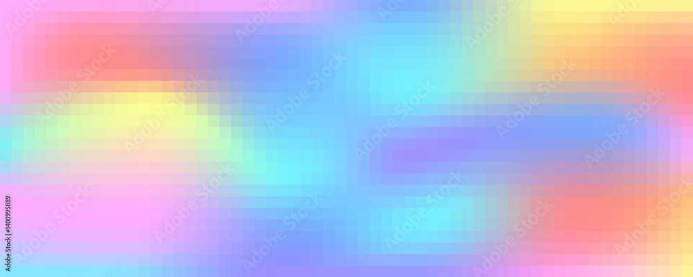 Poster pixel square rainbow pattern. abstract gradient mosaic background. vector grid texture. color geomet