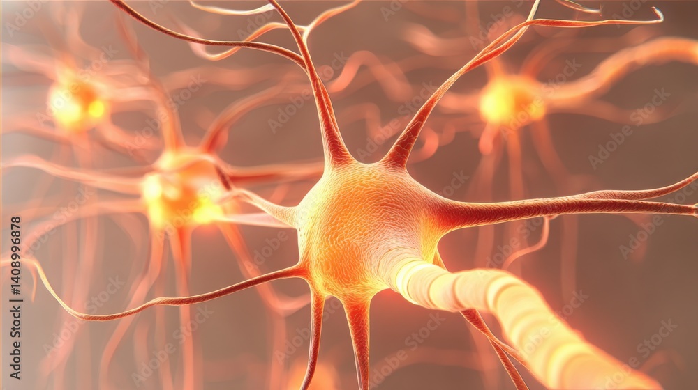 Poster startup flow glowing through ai neuron grid concept representing the future of innovation and techno