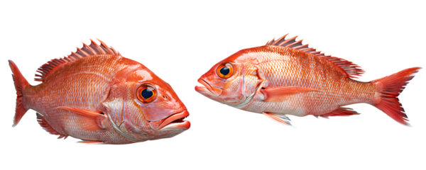 Red Snapper Fish Pair On Transparent Background

