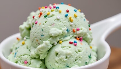 A perfect scoop of ice cream, with a flavor of mint and plenty of sprinkles, is all I need.