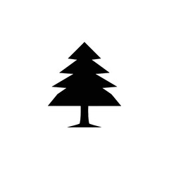 Fototapeta premium Black silhouette of a stylized fir tree, perfect for nature-themed designs or festive holiday decor.