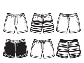 Swim trunks line art vector illustration © Nazma Begum