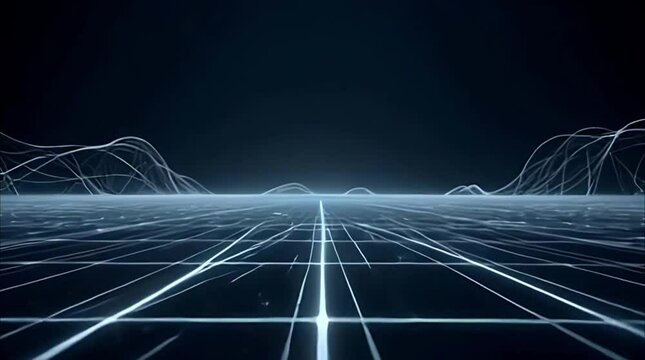 Thin Line Tech Grid with Subtle 3D Depth