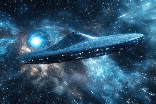 Star Warp traverses a wormhole in deep space with vibrant cosmic colors and swirling energy, Star Warp 063: Traveling through a wormhole in deep space