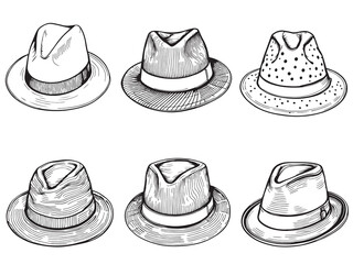 Trilby jacket line art vector illustration