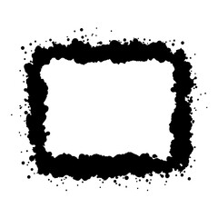 Black Ink Frame: An artistic black ink frame, crafted from ink splatters, providing a textured, abstract design. The frame's dark outline provides a strong contrast for any design element.