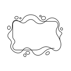Abstract Line Art Frame: A minimalist, abstract frame design features a continuous line drawing with wavy edges and small circles, creating a fluid and organic shape.