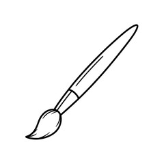 Artistic Creation Tool: A minimalist illustration showcases a single, elegant paintbrush, its bristles poised to bring artistic visions to life, suggesting creativity and craftsmanship.
