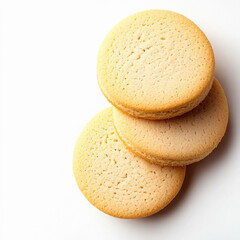 round shortbread cookies isolated on a white background