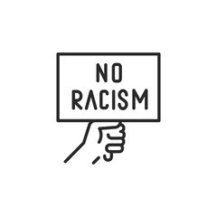 No racism table icon. Simple no racism table icon for social media, app, and web design. Represents diversity, inclusion, and community. Vector illustration