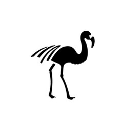 A bold and minimal black flamingo logo, perfect for exotic branding, fashion, or tropical-themed projects. Stylish design with creative flair.