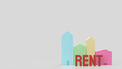 Fototapeta premium The House wood for property or Building concept 3d Rendering.