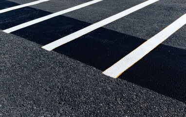 Black and White Asphalt Lines Checkered Pattern Texture