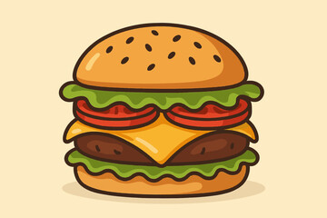 Illustration of a flat burger showcasing its layers