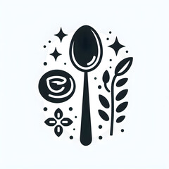 Create a spoon silhouette vector style with white background