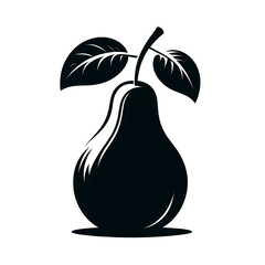 Create a pear silhouette vector style with white background