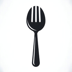 Create a fork silhouette vector style with white background