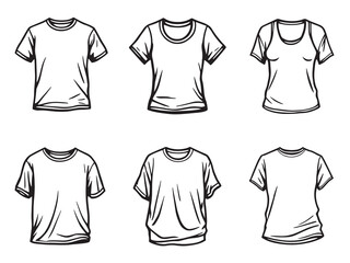 Tshirt Line Art Icon Set Collection
