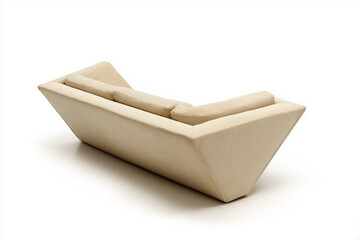 Obraz premium Beige Gingham Sectional Sofa Modern Design Studio Shot